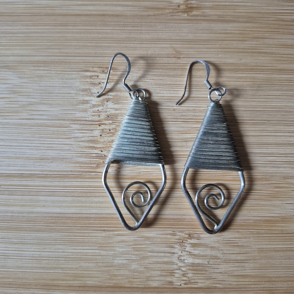 Wire Wrap Pierced Earrings